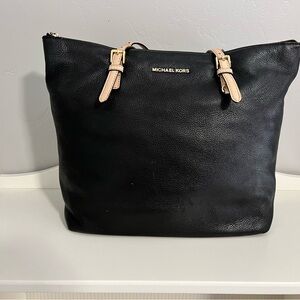 Michael Kors Black Leather Tote Bag